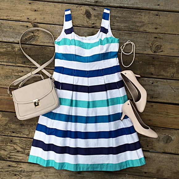 Nine West Dresses & Skirts - {Nine West} Striped Fit and Flare with Pockets